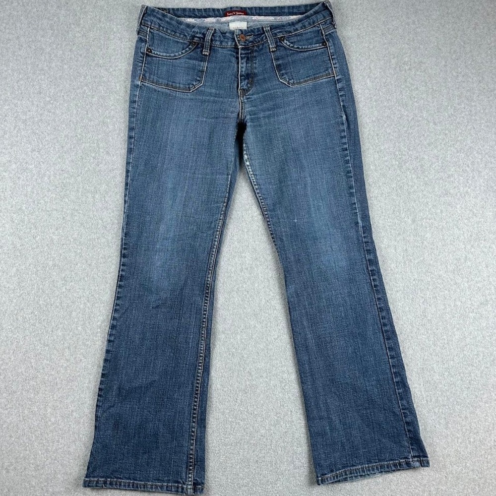 Levis Jeans Womens 12 Medium Low Boot Cut‎ 545 Denim Pants Distressed